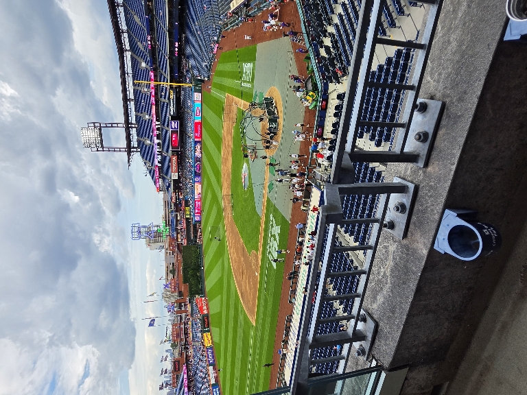 Here is a picture of the ball field and Citizens Bank Park on a clear and sunny evening.