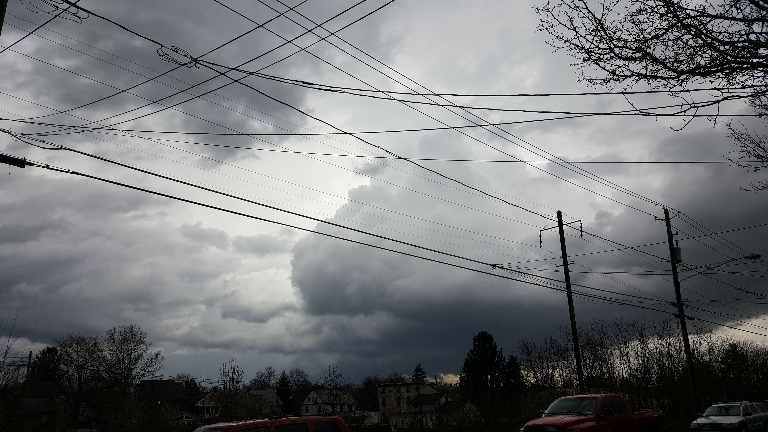 This is a photo of a departing thunderstorm showing rotation.