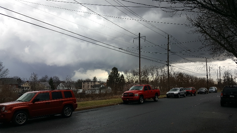 This is a another photo showing the departing thunderstorm with rotation.