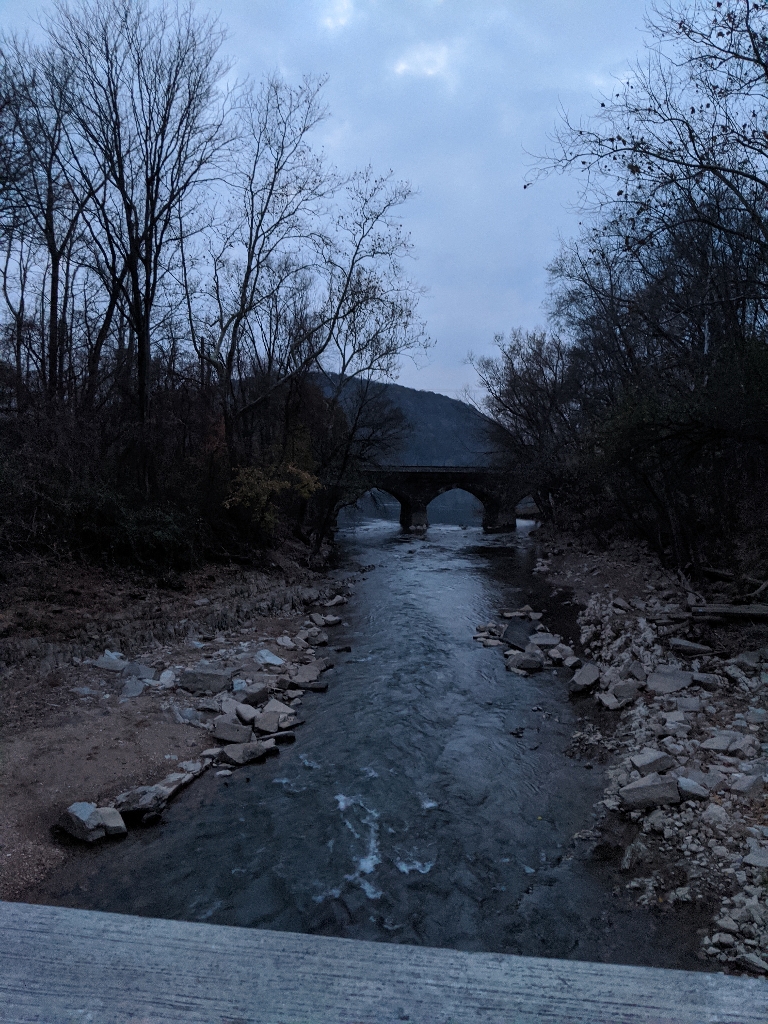 This is overlooking chickies creek just after sunset from the Northwest River Trail.