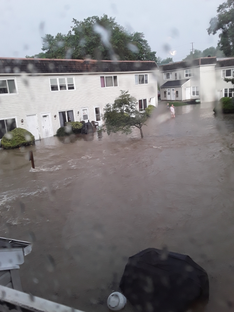 This picture is of the flash flooding in Bensalem from my mom's apartment at the time.