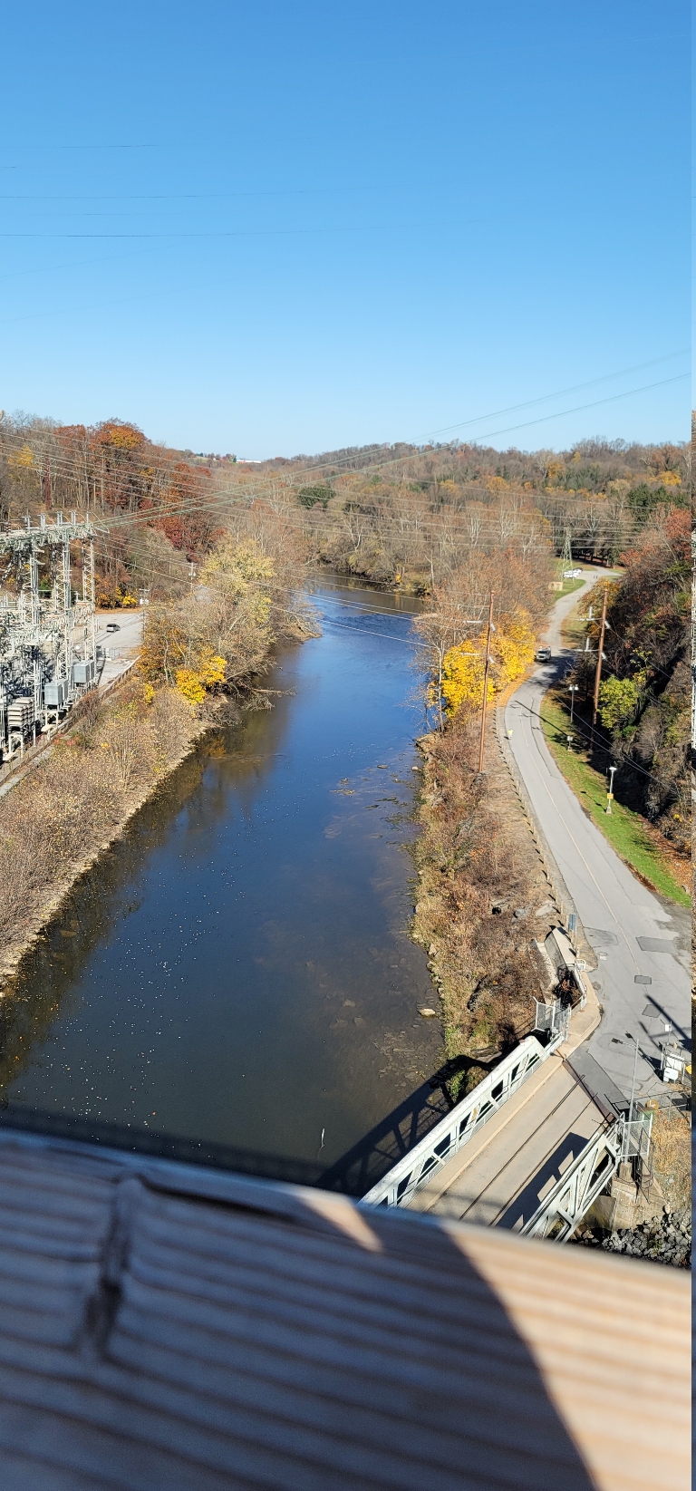 This picture shows the view looking upstream from the trestle over the Conestoga River.