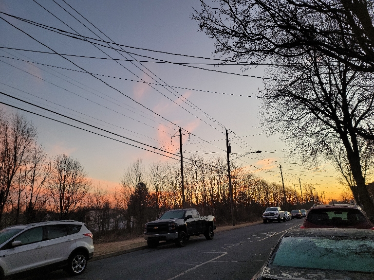 This picture is of a pink clouds from the sunrise