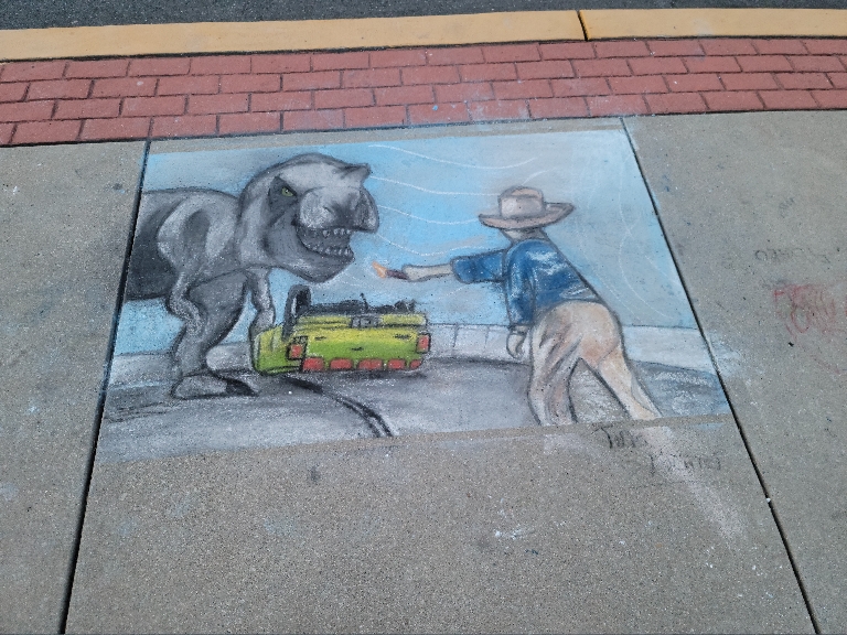 Here is a picture of a bit of sidewalk art someone drew