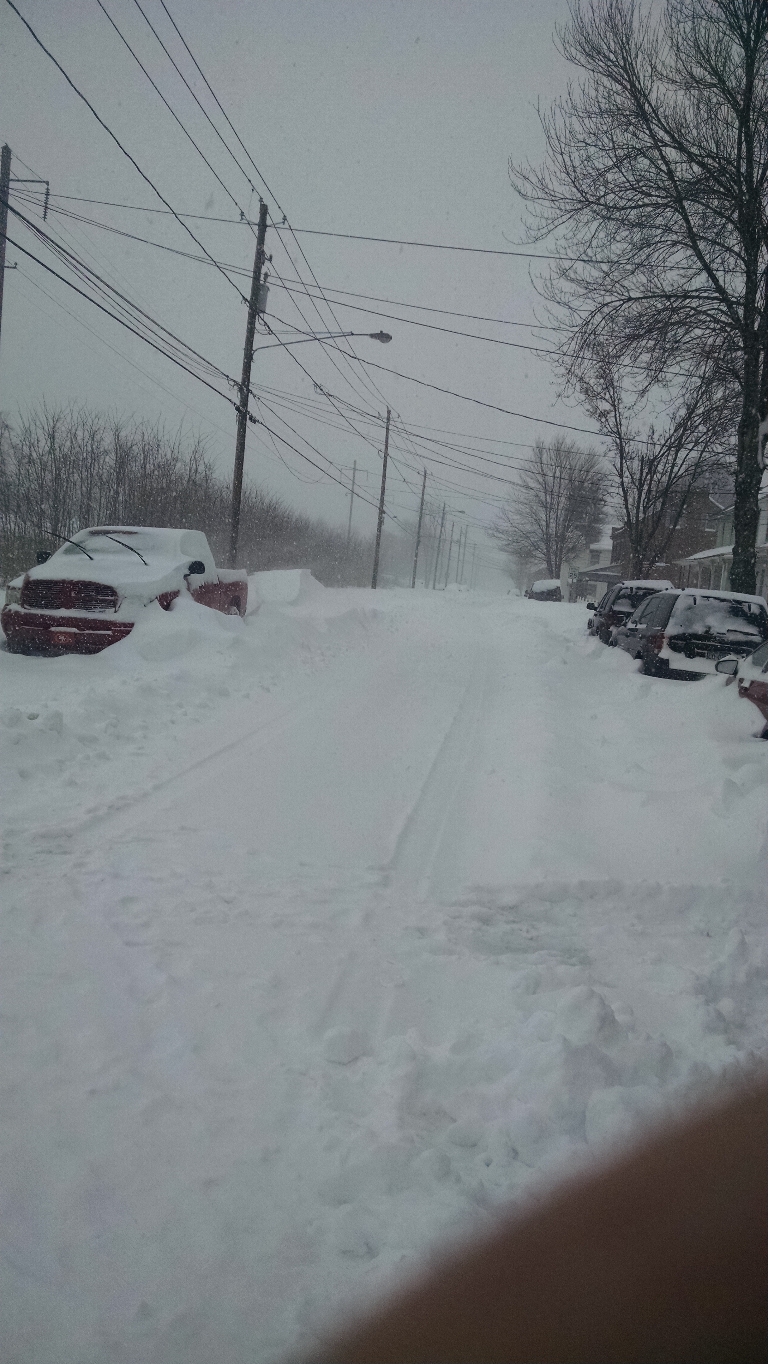 This photo is of deep now on a street.