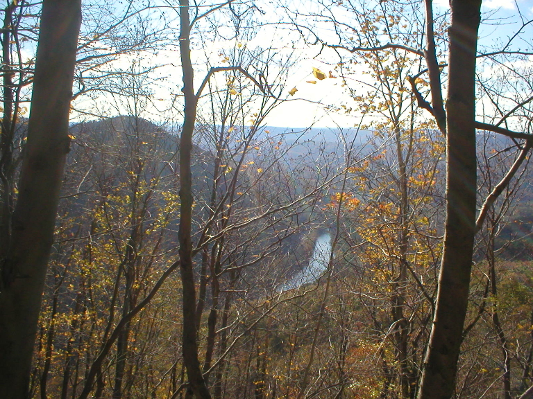 A photo showing how the river below us was illuminated by the sky.