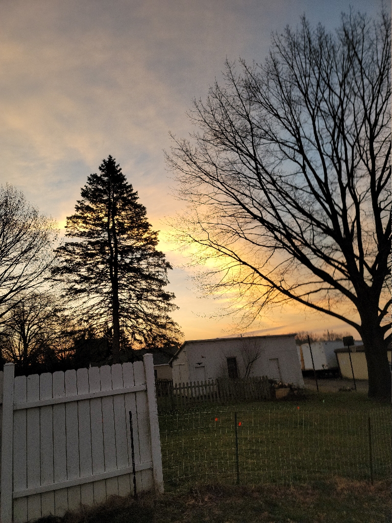 This is a picture of the clouds in in the sky glowing a bright yellow color from the sunrise